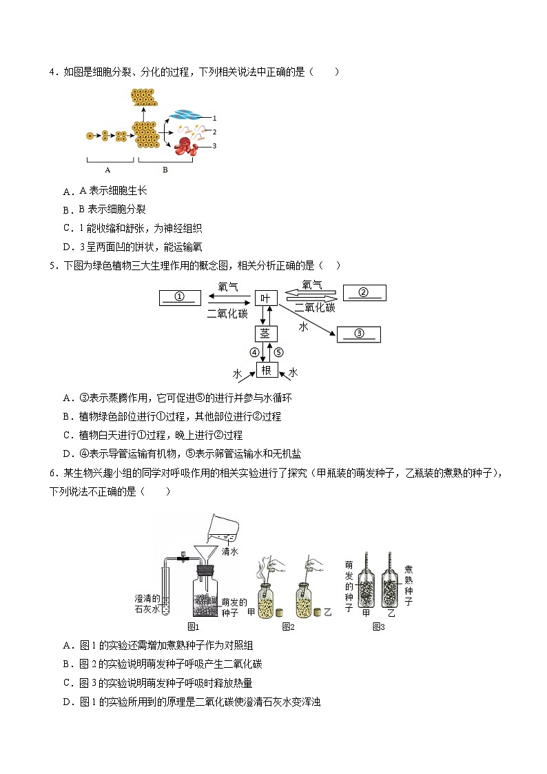 黄金卷02（陕西专用）-【赢在中考•黄金8卷】备战2024年中考生物模拟卷（陕西专用）02
