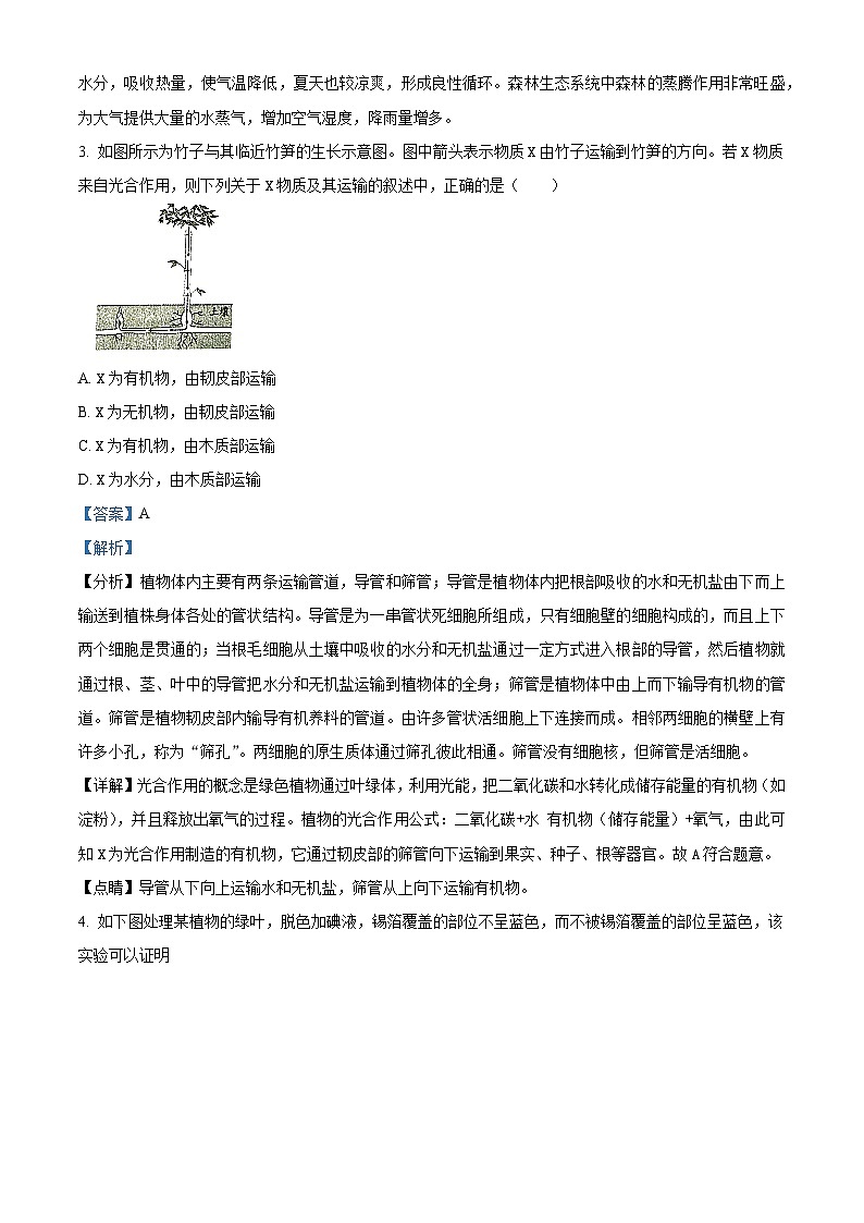 精品解析：山东省东营市文华学校2023-2024学年八年级下学期开学考试生物试题（解析版）第2页