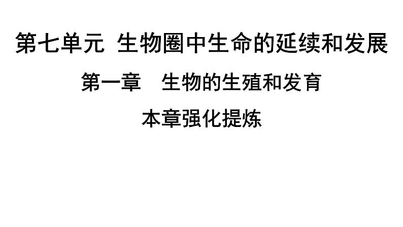 人教版生物八年级下册 第七单元第一章本章强化提升课件01