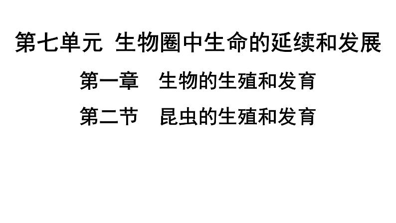 人教版生物八年级下册 第七单元第一章第二节昆虫的生殖和发育课件01