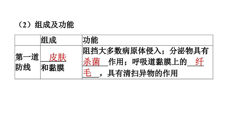 人教版生物八年级下册 第八单元第一章 第二节免疫与计划免疫 第一课时人体的三道防线与免疫类型课件06