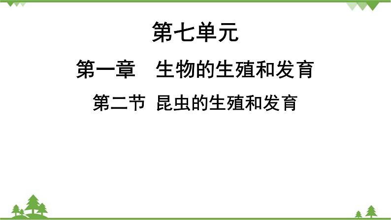 人教版生物八年级下册 第7单元  第1章  第2节   昆虫的生殖和发育习题课件01