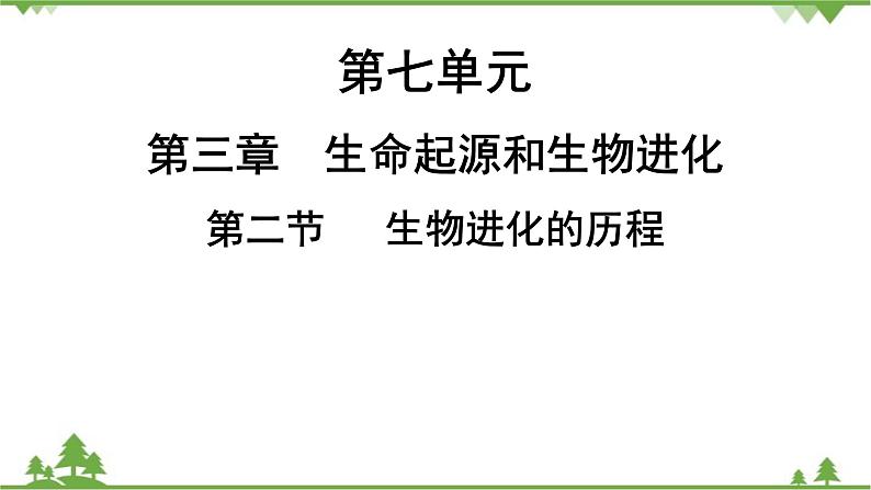 人教版生物八年级下册 第7单元  第3章  第2节   生物进化的历程习题课件01