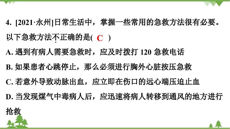 人教版生物八年级下册 第8单元   第2、3章强化提升 中考真题演练习题课件第5页