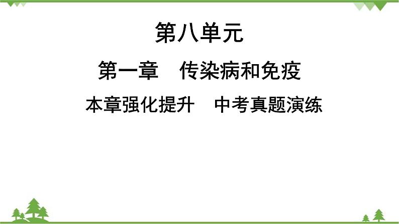 人教版生物八年级下册 第8单元  第1章   本章强化提升 中考真题演练习题课件第1页