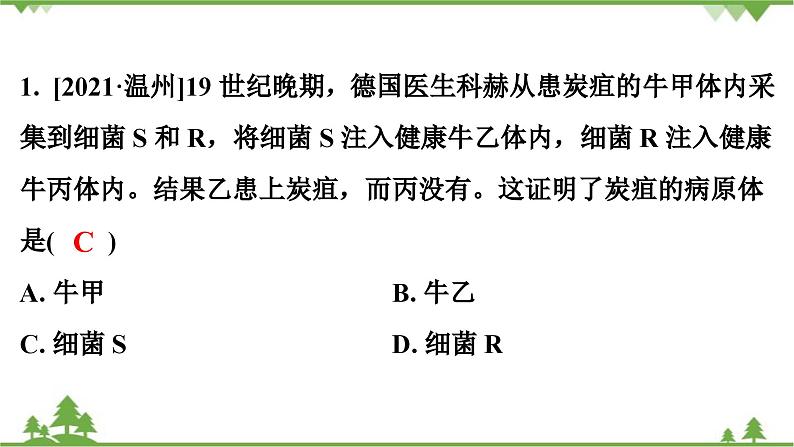 人教版生物八年级下册 第8单元  第1章   本章强化提升 中考真题演练习题课件第2页