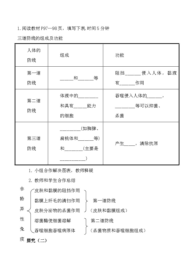 苏教版生物八年级下册 第二十五章 第三节 免疫(5)-教案02