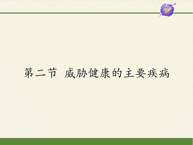 苏教版生物八年级下册 第二十五章 第二节 威胁健康的主要疾病-课件第1页