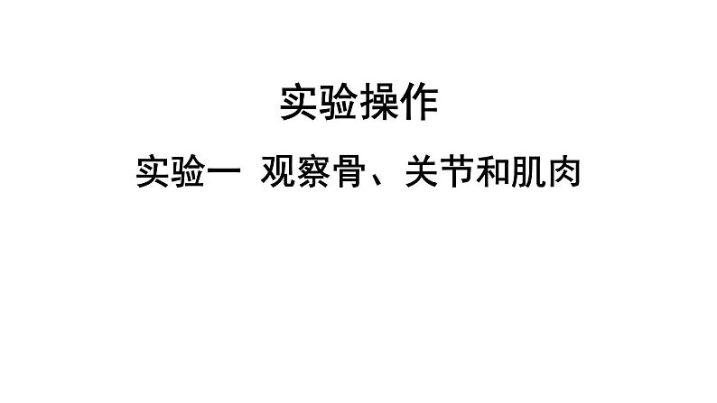 人教版生物八年级下册 实验一观察骨、关节和肌肉课件第1页