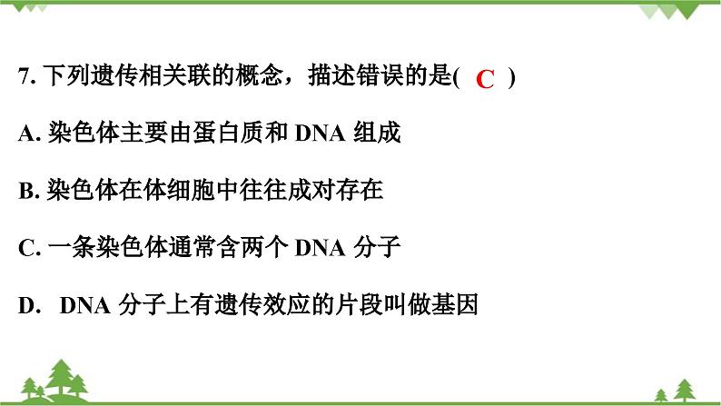 人教版生物八年级下册 第7单元   第2章测试卷课件PPT08