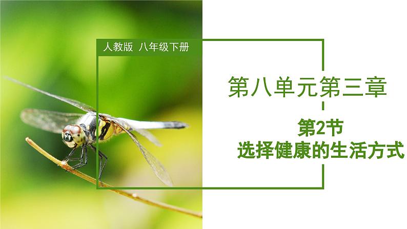 人教版八年级下册生物同步课件8.3.2 选择健康的生活方式（教学课件）01