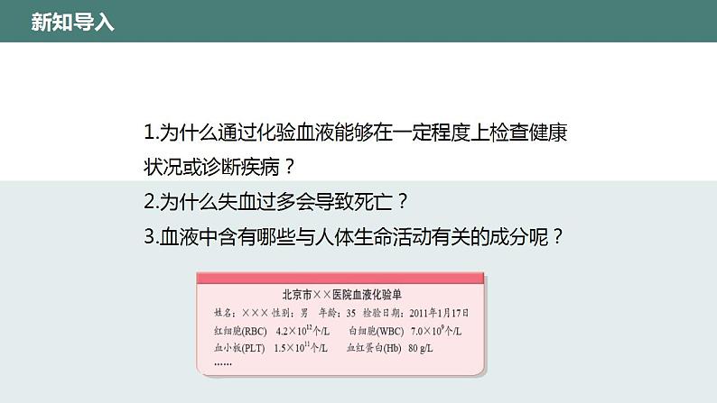 9.1血液同步课件2023--2024学年北师大版生物七年级下册第5页