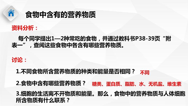 4.2.1食物中的营养物质课件2023--2024学年人教版生物七年级下册 (1)第3页