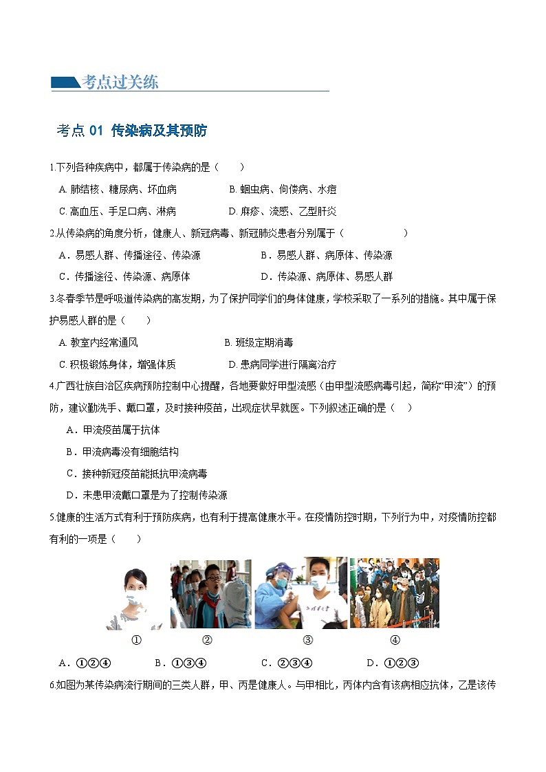 专题15+健康地生活（练习，4大考点）-2024年中考生物一轮复习课件+练习+测试（全国通用）02