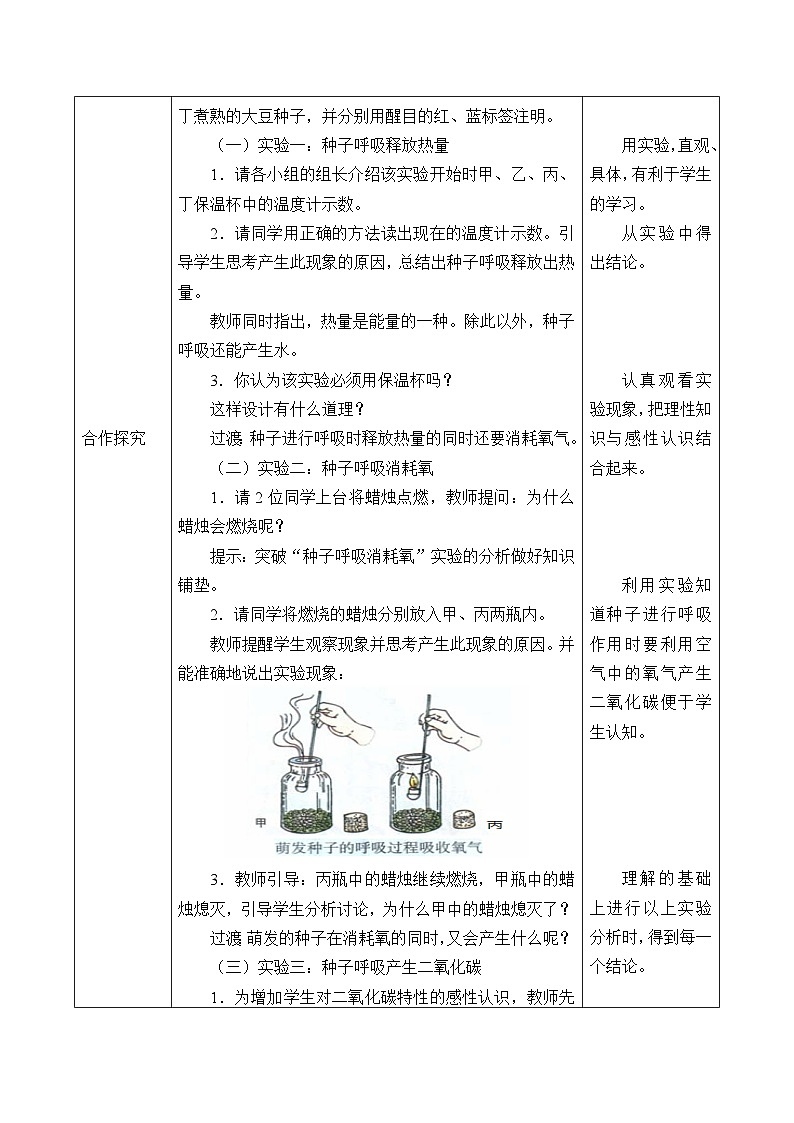 济南版生物七年级上册 第二单元第一章第四节绿色植物的呼吸作用_教案02