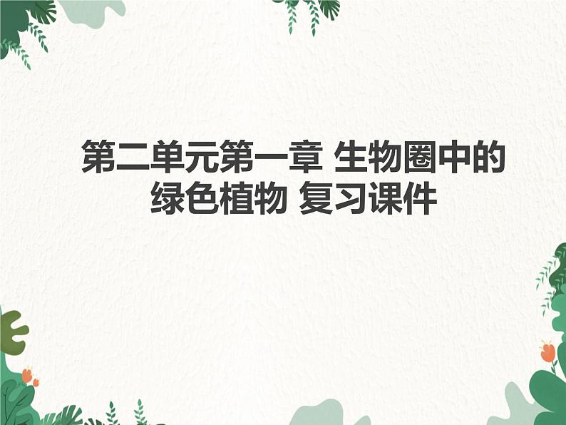 济南版生物七年级上册 第二单元第一章 生物圈中的绿色植物复习课件第1页