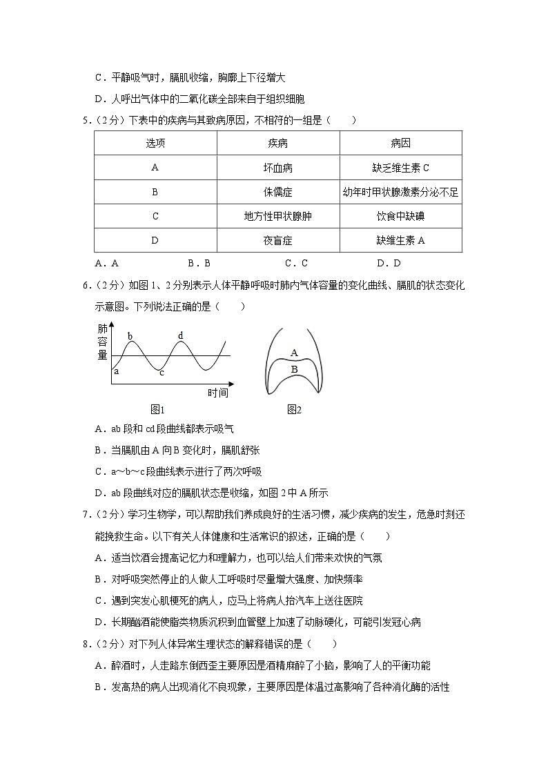 2021-2022学年山东省济宁市经开区疃里二中七年级（下）期末生物试卷第2页