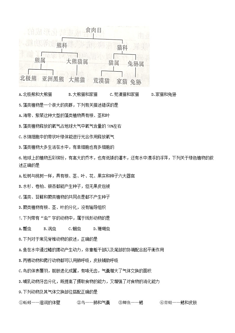 安徽省宿州市泗县2022-2023学年八年级下学期5月月考生物试题02
