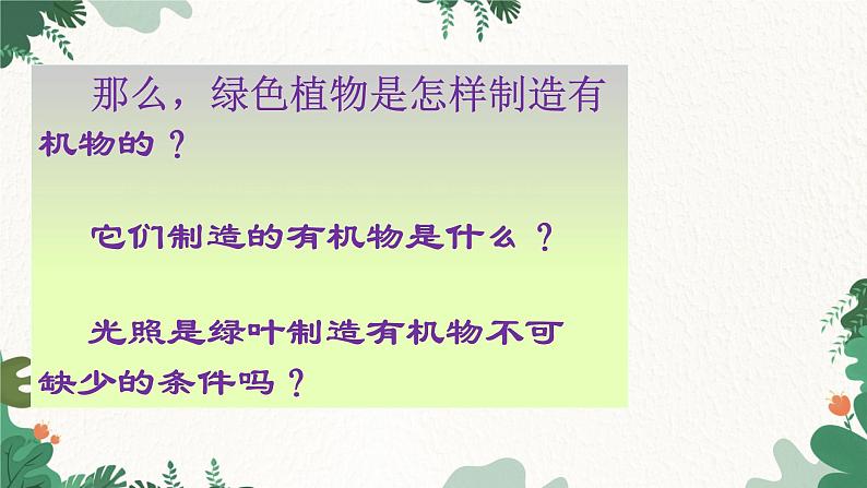 人教版生物七年级上册 3.4 绿色植物是生物圈中有机物的制造者课件04