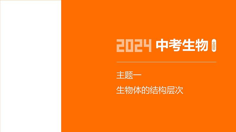 主题1 生物体的结构层次--2024年中考 初中生物 一轮复习课件01