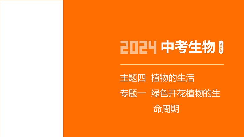 主题4 植物的生活--2024年中考 初中生物 一轮复习课件01