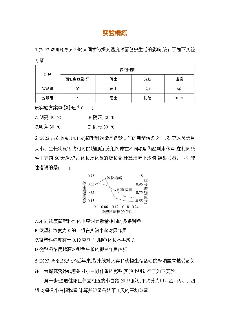实验突破三  探究非生物因素对某种生物生活的影响第2页