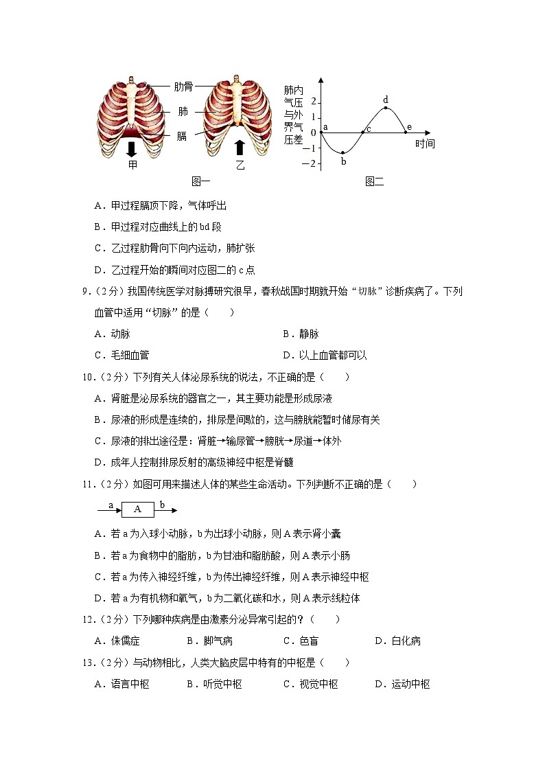安徽省滁州市南片五校2022-2023学年七年级下学期质检生物试卷（5月份）第3页