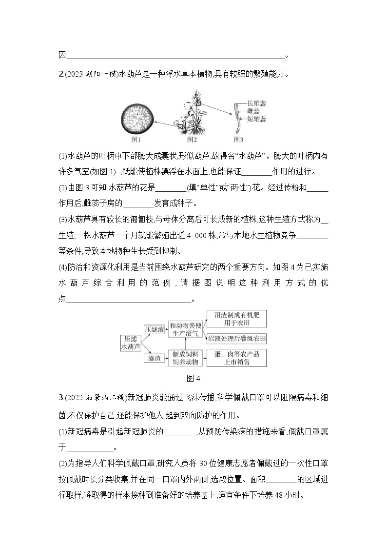 题型突破--2024年中考 北京版初中生物 一轮复习练习03