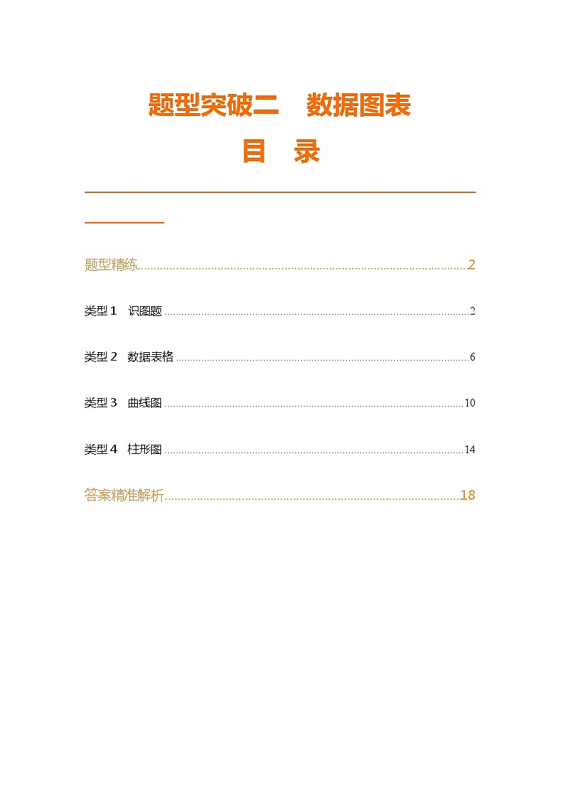 题型突破二　数据图表第1页