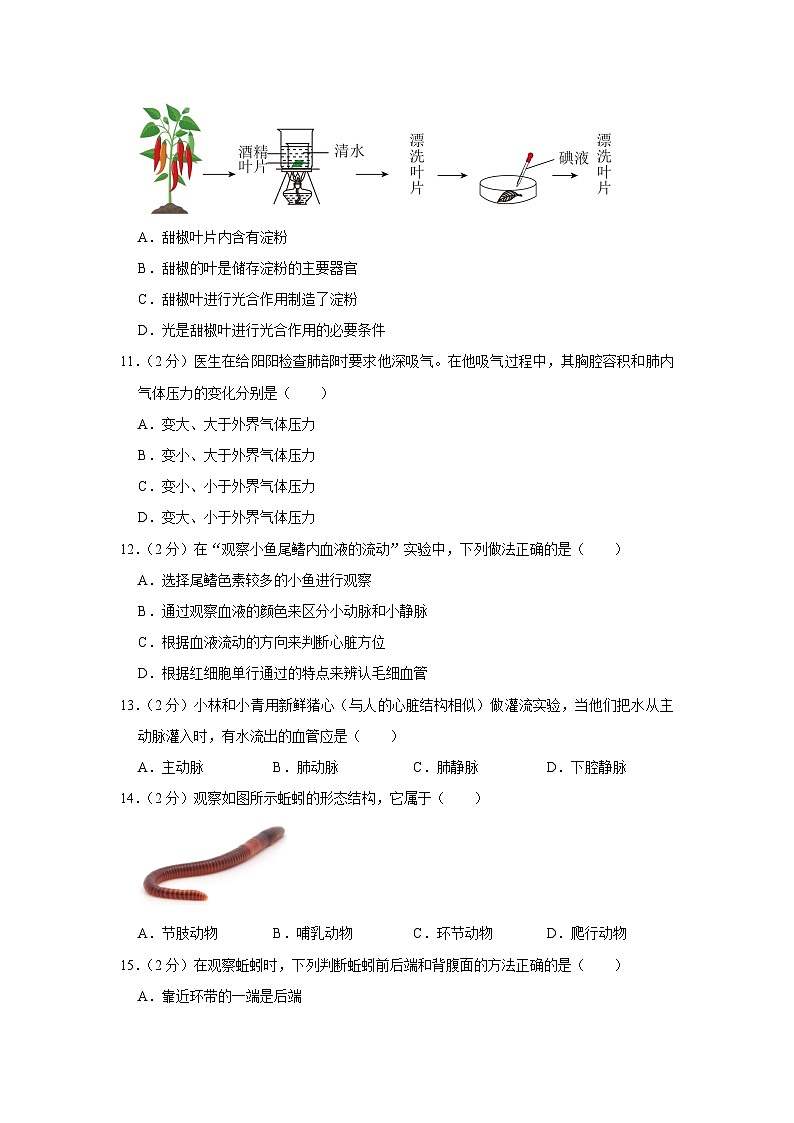 2023年山西省太原市中考生物试卷(含答案)03