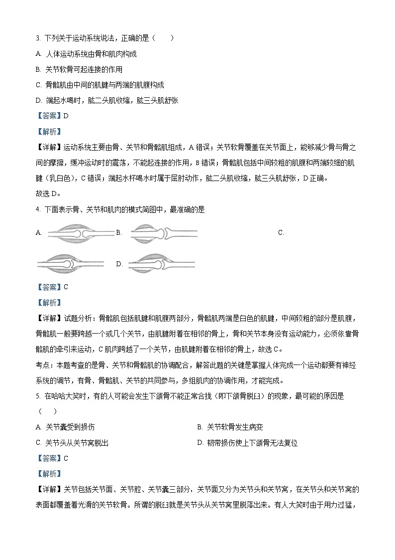 广东省揭阳市惠来县2023-2024学年八年级上学期期末生物试题（原卷版+解析版）02