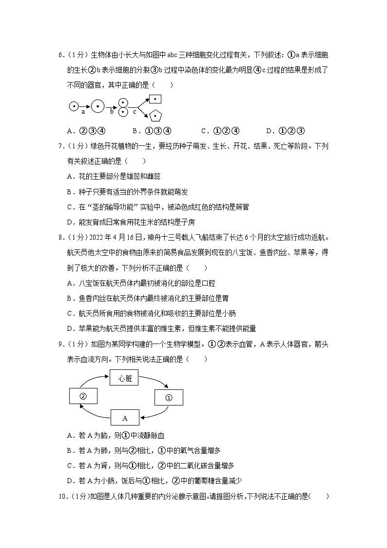 江苏省盐城市东台市第二教育联盟2022-2023学年八年级下学期5月份月考生物试卷第2页