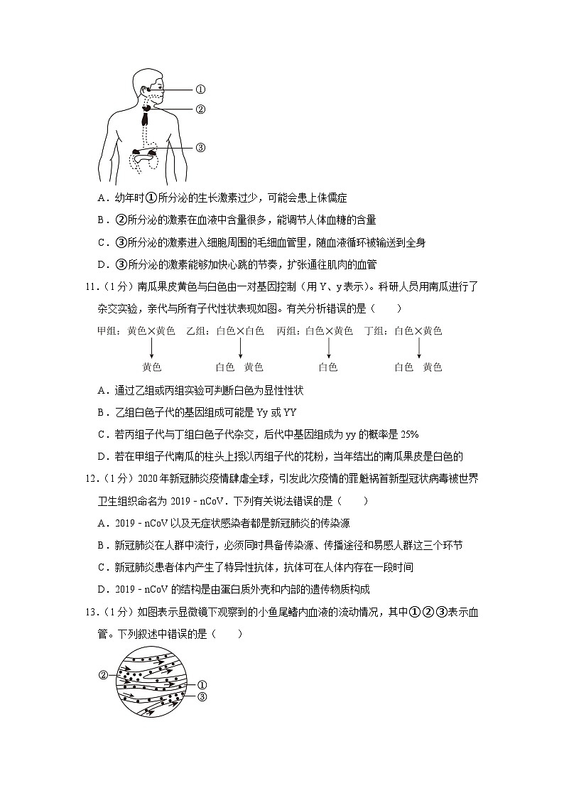 江苏省盐城市东台市第二教育联盟2022-2023学年八年级下学期5月份月考生物试卷第3页