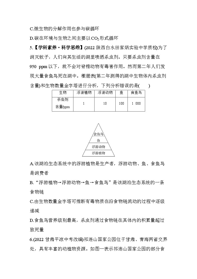 02-专项素养综合全练(二) 生态系统--北师大版初中生物八年级下册同步练习02