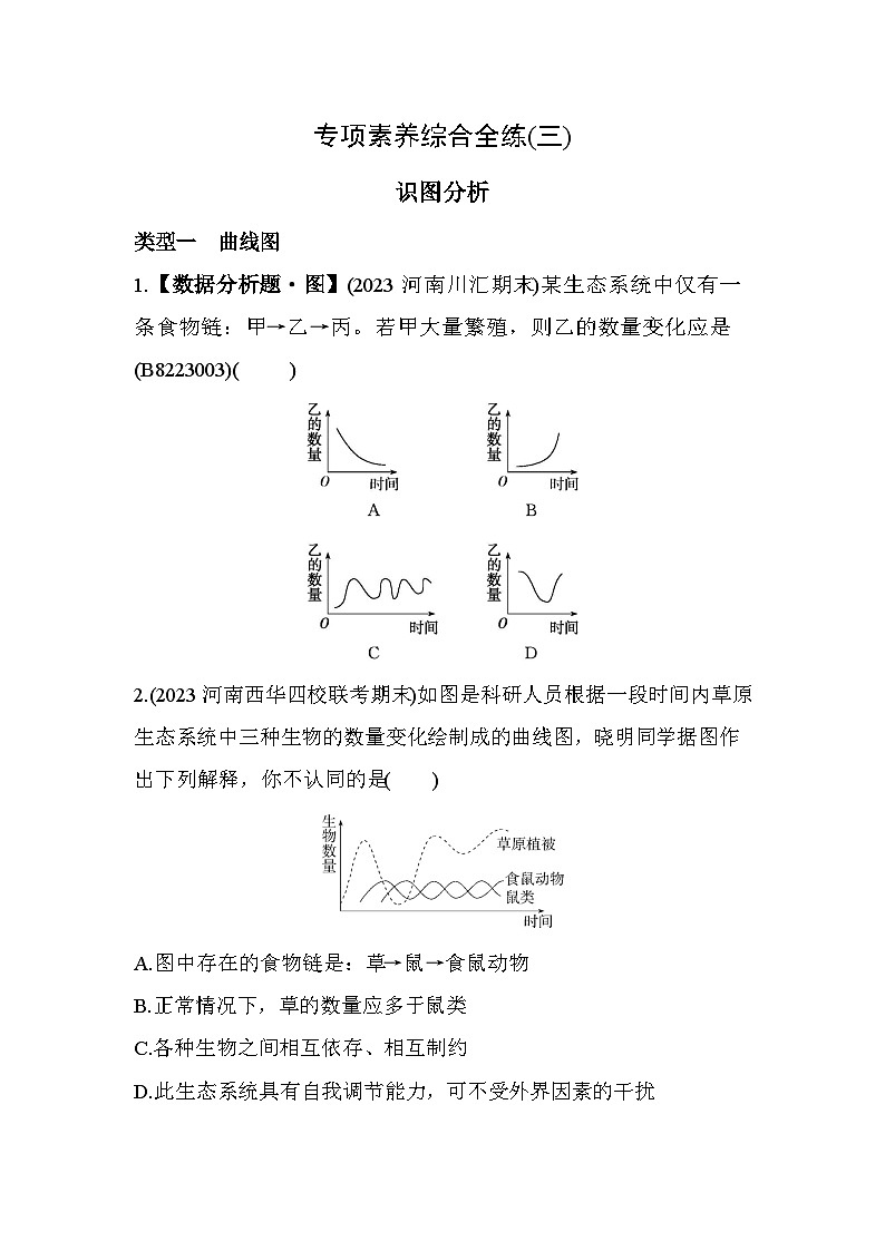 03-专项素养综合全练(三) 识图分析--北师大版初中生物八年级下册同步练习01