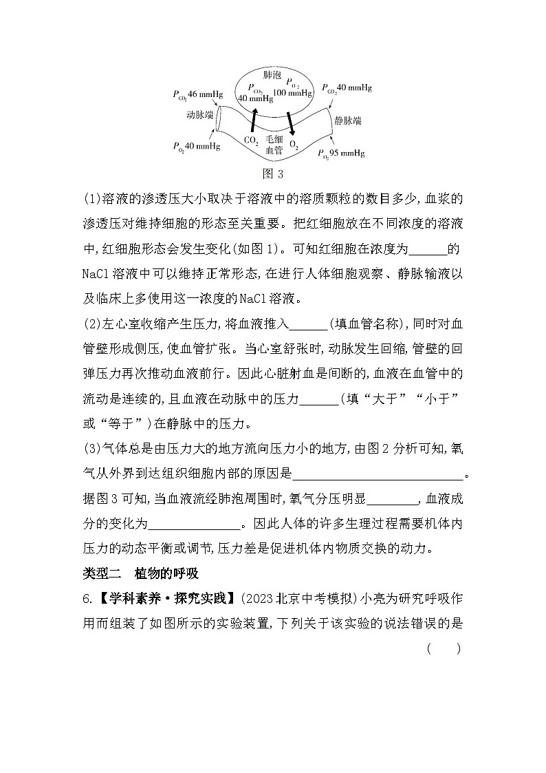 02-专项素养综合全练  生物的呼吸--北京课改版初中生物七年级下册同步练习03