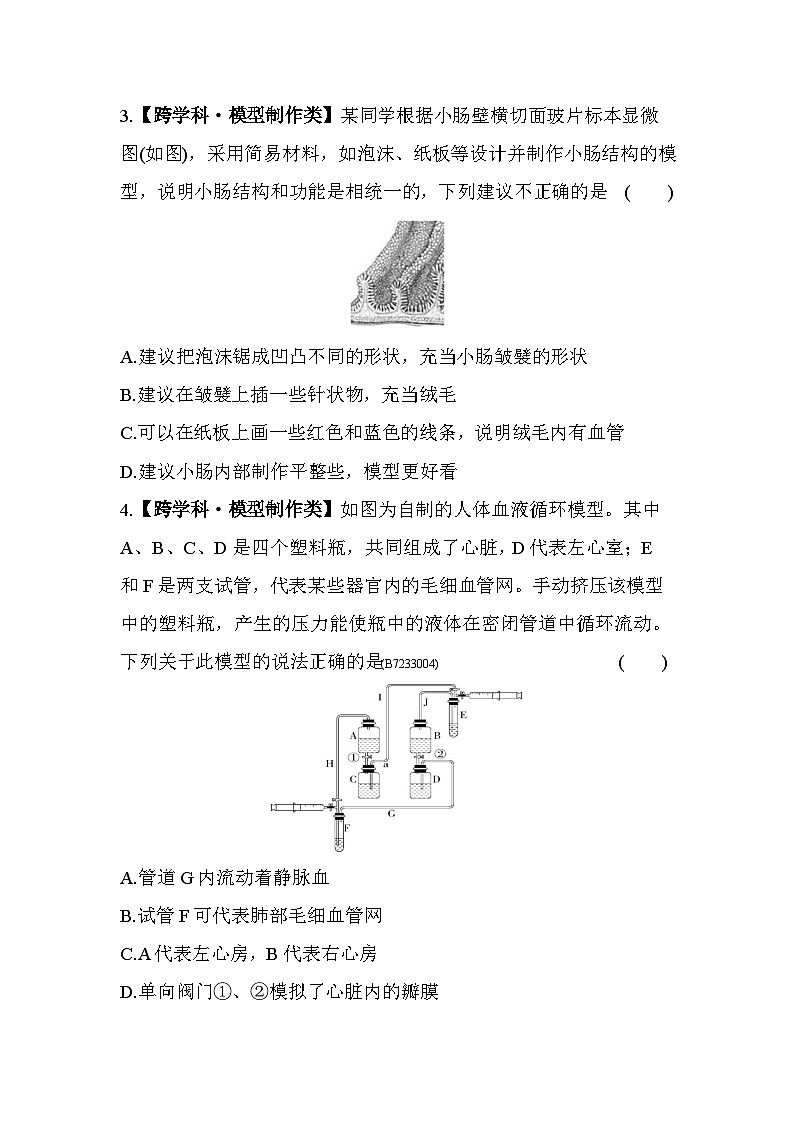 07-专项素养综合全练(七)   跨学科实践活动--济南版初中生物七年级下册同步练习02