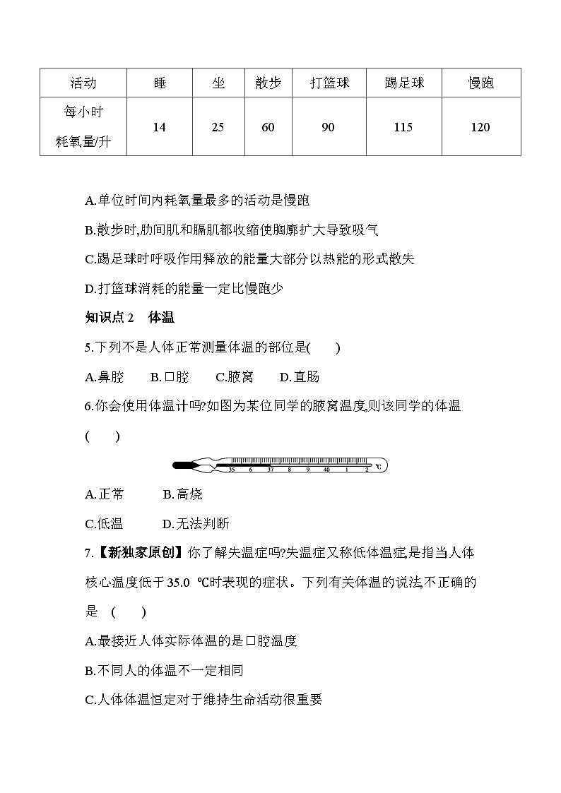 10.5　人体能量的供给--苏教版初中生物七年级下册同步练习第2页