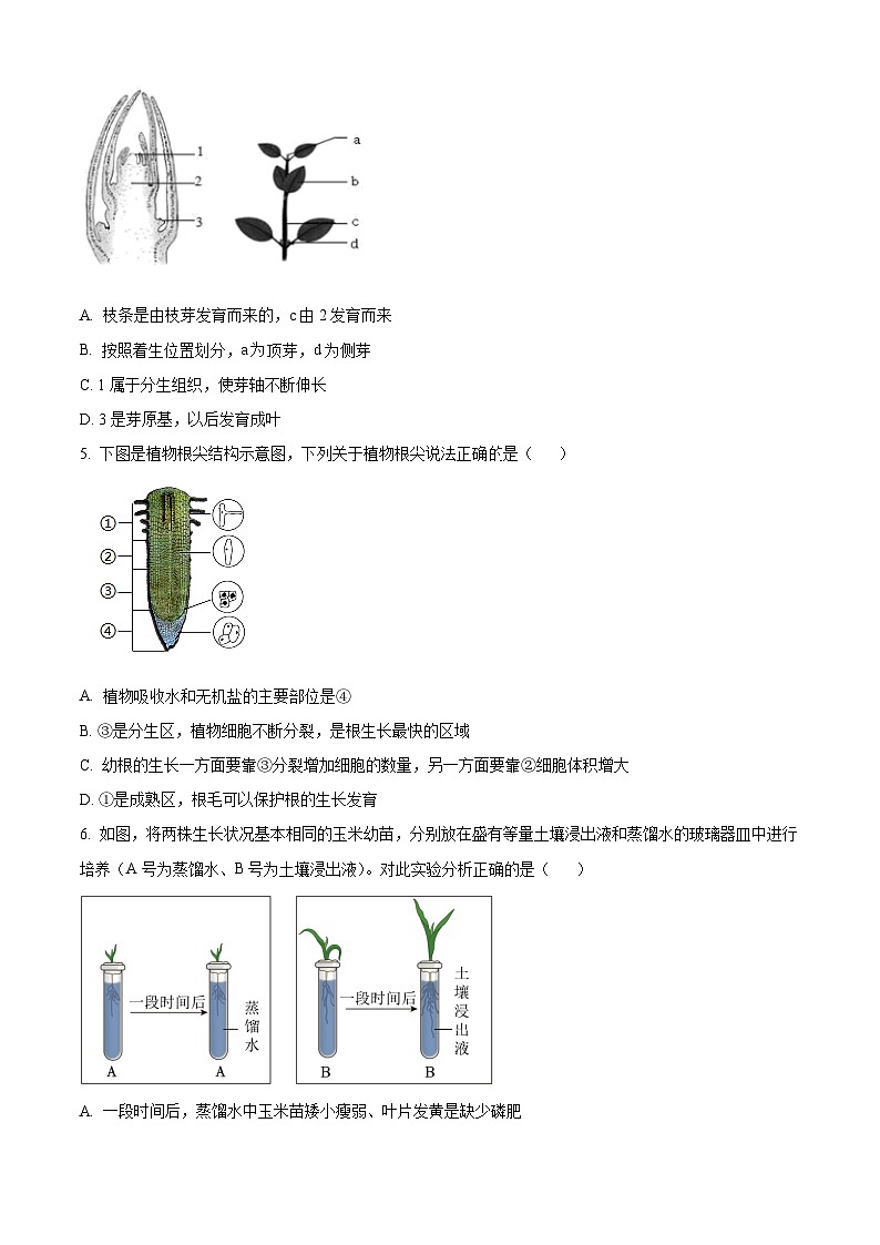 山东省德州市夏津县2023-2024学年八年级上学期期末生物试题（原卷版+解析版）02