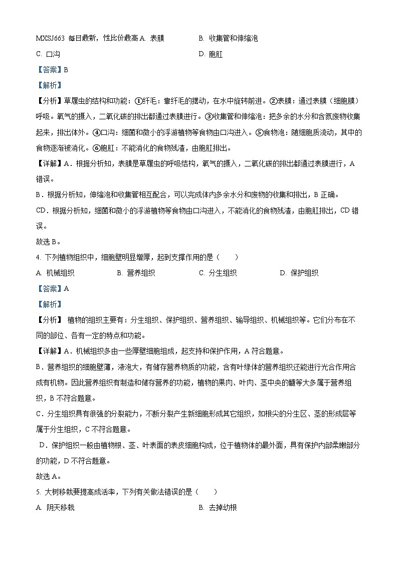 2023年山东省日照市生物中考真题第2页