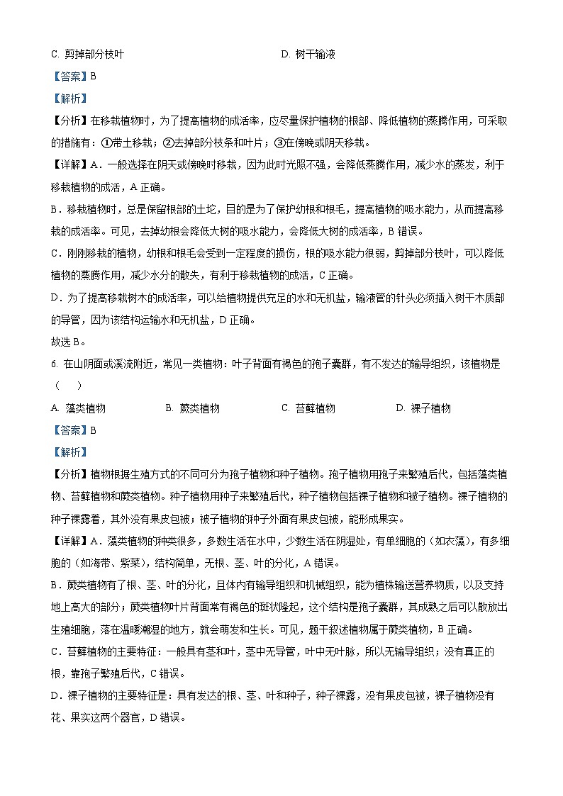 2023年山东省日照市生物中考真题第3页