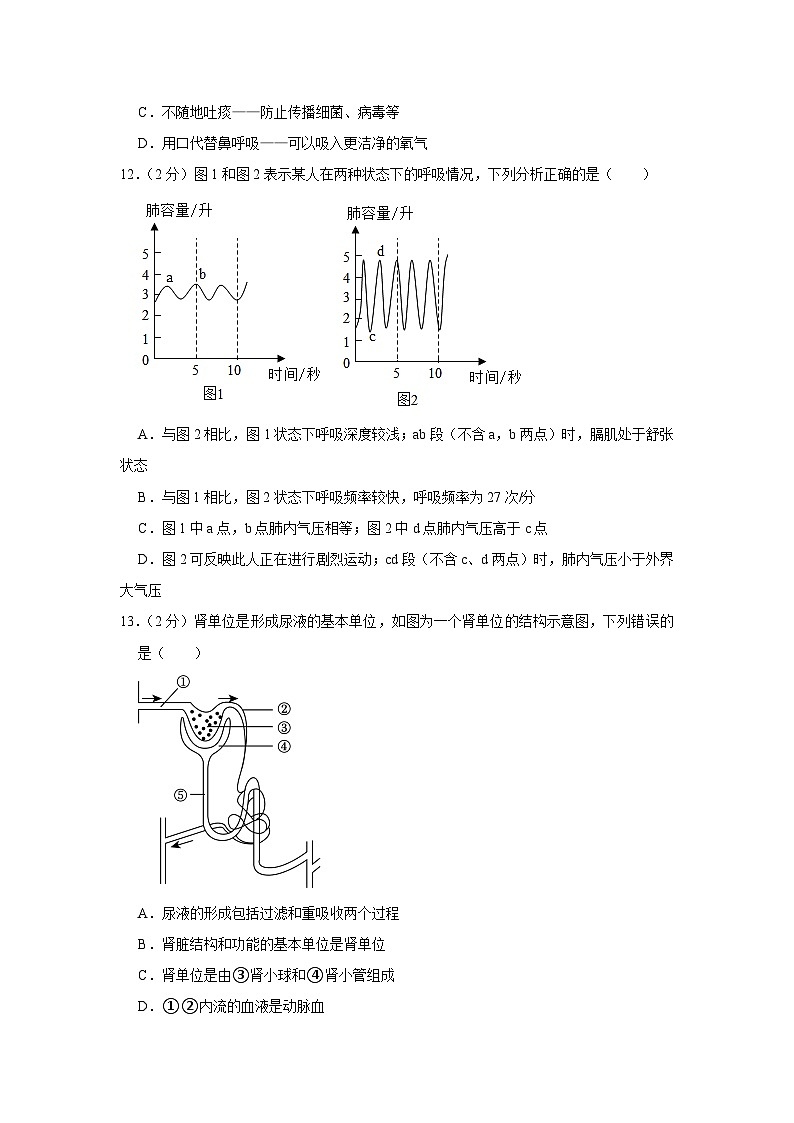 安徽省滁州市凤阳县官塘中学2022-2023学年七年级下学期5月月考生物试卷第3页