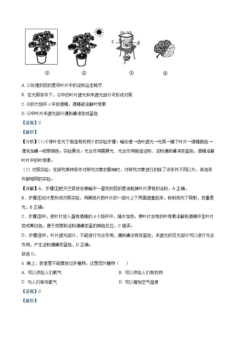 江西省吉安市峡江县2023-2024学年八年级上学期期末生物试题（原卷版+解析版）03