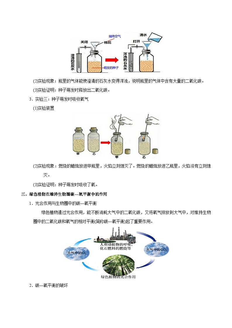 最新中考生物考点一遍过（一轮讲义） 考点17  呼吸作用与生物圈中的碳—氧平衡第3页