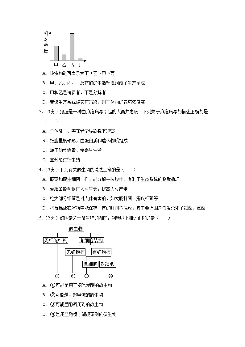 广东省揭阳市揭东区2023-2024学年八年级下学期入学生物试卷03