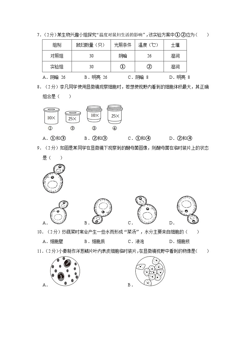 广东省揭阳市揭东区2023-2024学年七年级下学期入学生物试卷02