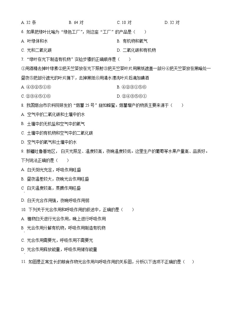 精品解析：河北省张家口市桥西区2023-2024学年七年级上学期期末生物试题（原卷版）第2页