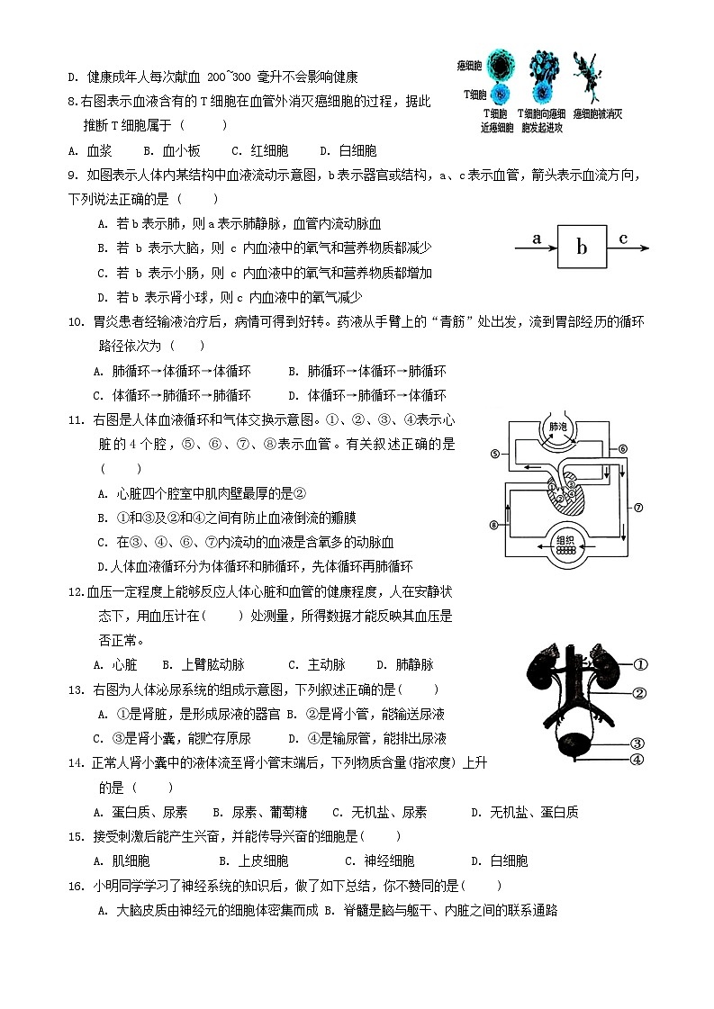 江苏省扬州市仪征市2023-2024学年八年级上学期生物期中试卷02
