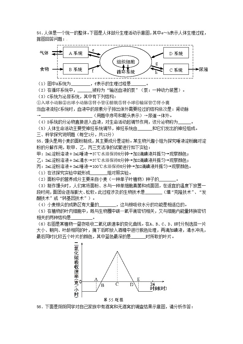 【全套精品专题】初中生物复习专题精讲 襄阳市初中毕业生学业水平考试（word版，含答案）第2页