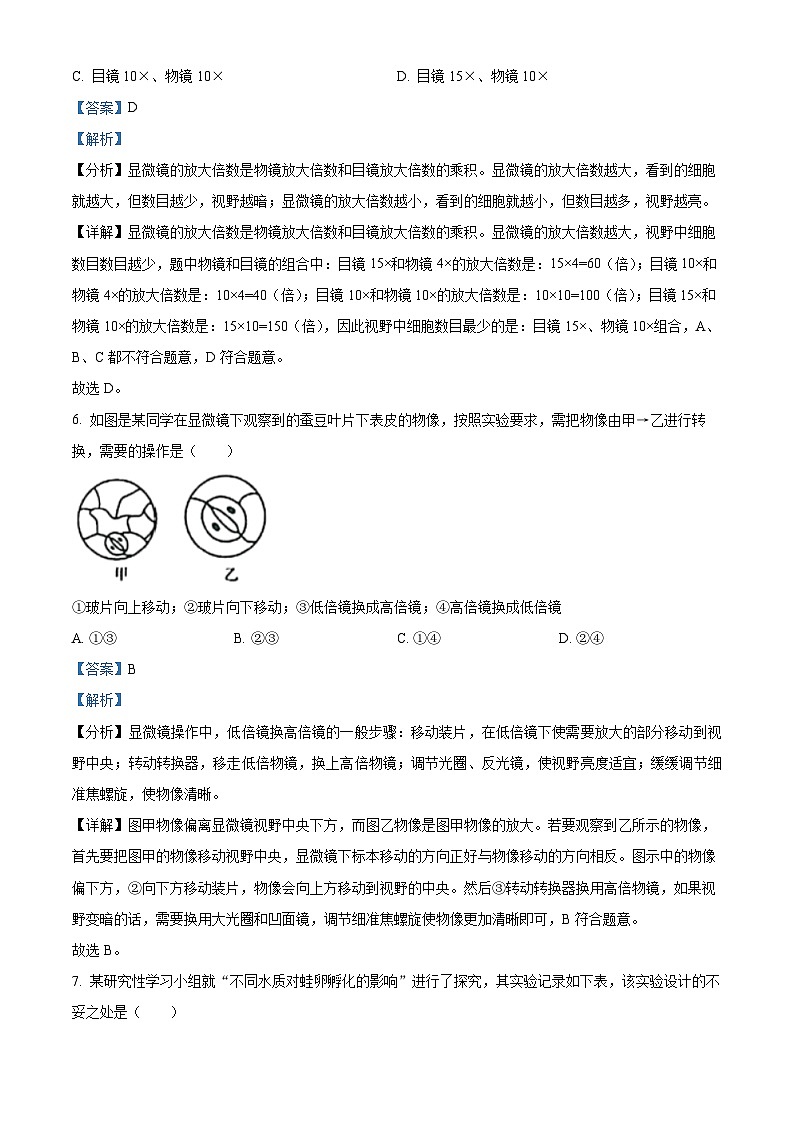 精品解析：河北省廊坊市固安县2023-2024学年七年级上学期期末生物试题（解析版）第3页